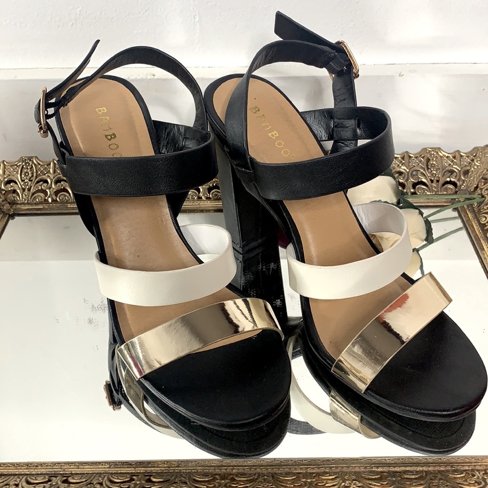 Bamboo Block Heel Sandals